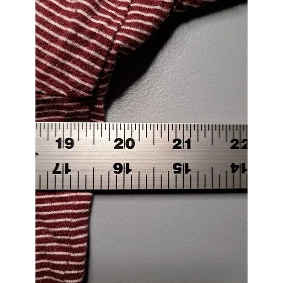 Old Navy Size Large Womens Red White Striped Long Sleeve Cotton Top - Picture 4 of 8